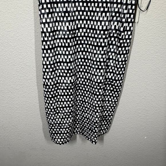 Tart Large Tile Print Midi Dress Black White Cut Out Modal Sleeveless Stretch - Picture 5 of 10